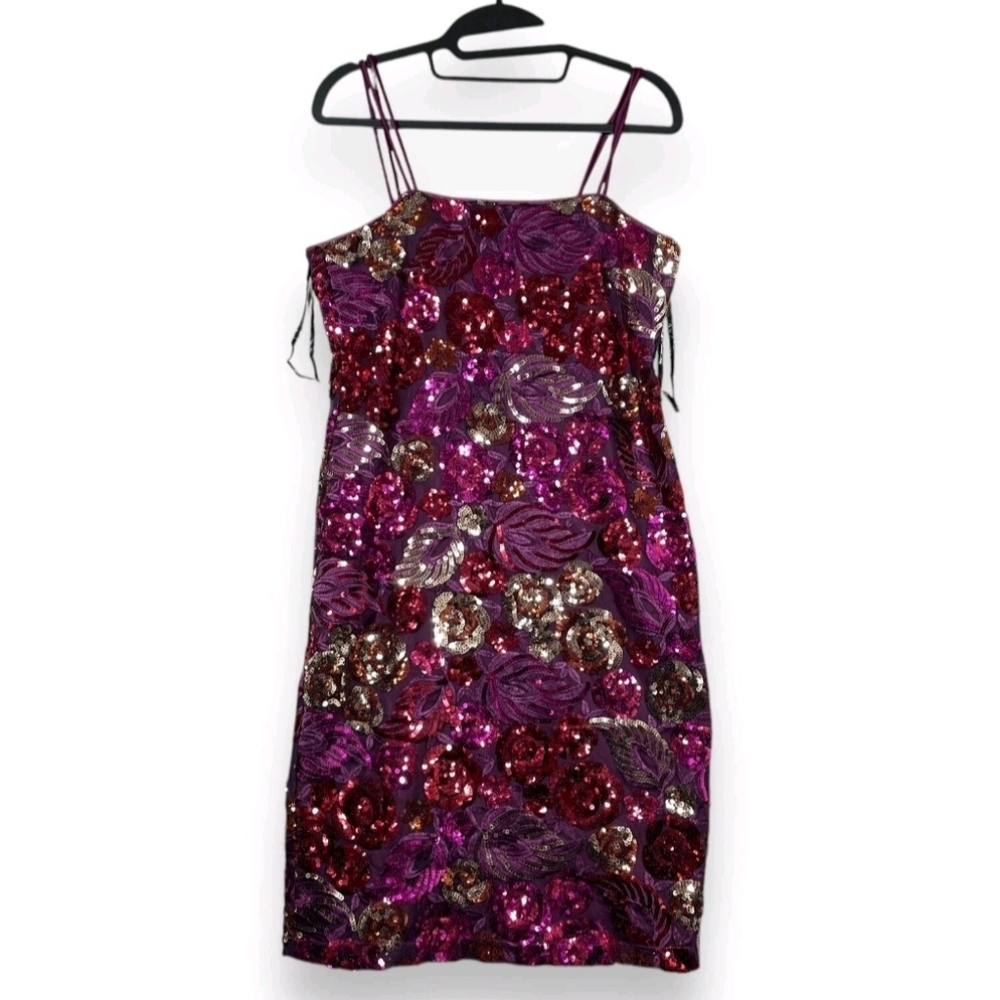 Johnny Was Jade Sequined Mesh Mini Party Dress Boho Chic NWT Size Small